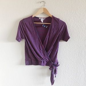 Caution To The Wind | Blue and Red Striped Top